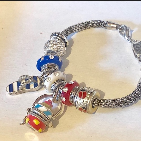 Brighton Ladybug stopper bead Red & black enamel with clear crystals Retired - Picture 6 of 8